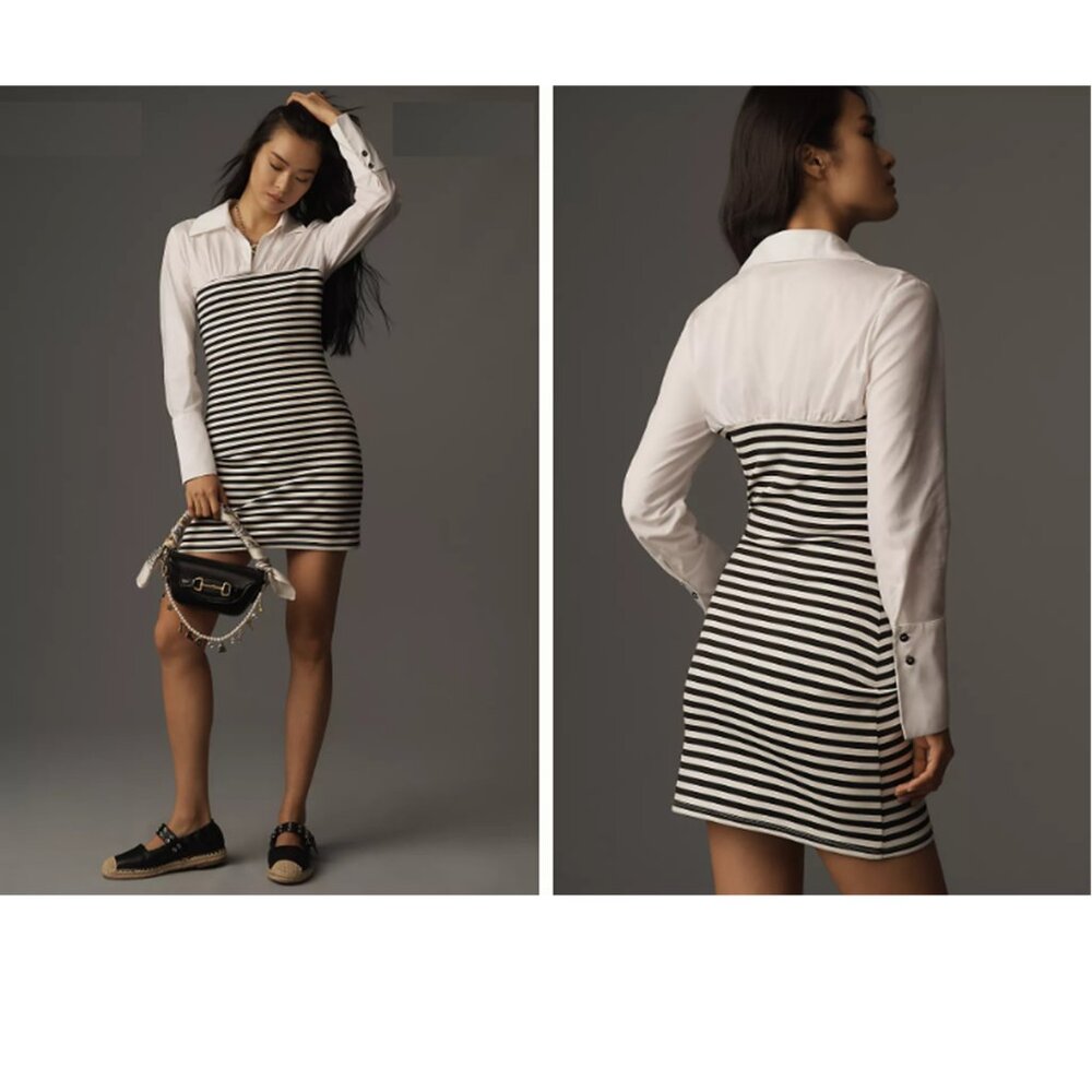ANTHROPOLOGIE Maeve Fitted Twofer Mini Dress